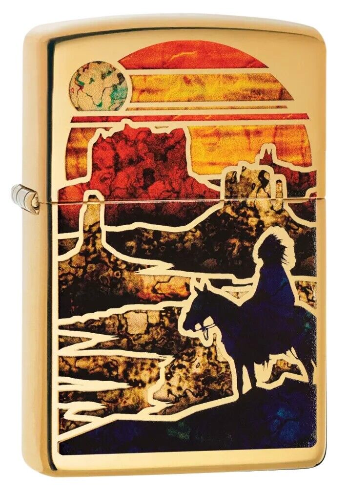 Zippo Zfusion Desert High Polish Brass Windproof Pocket Lighter, 254B-081293