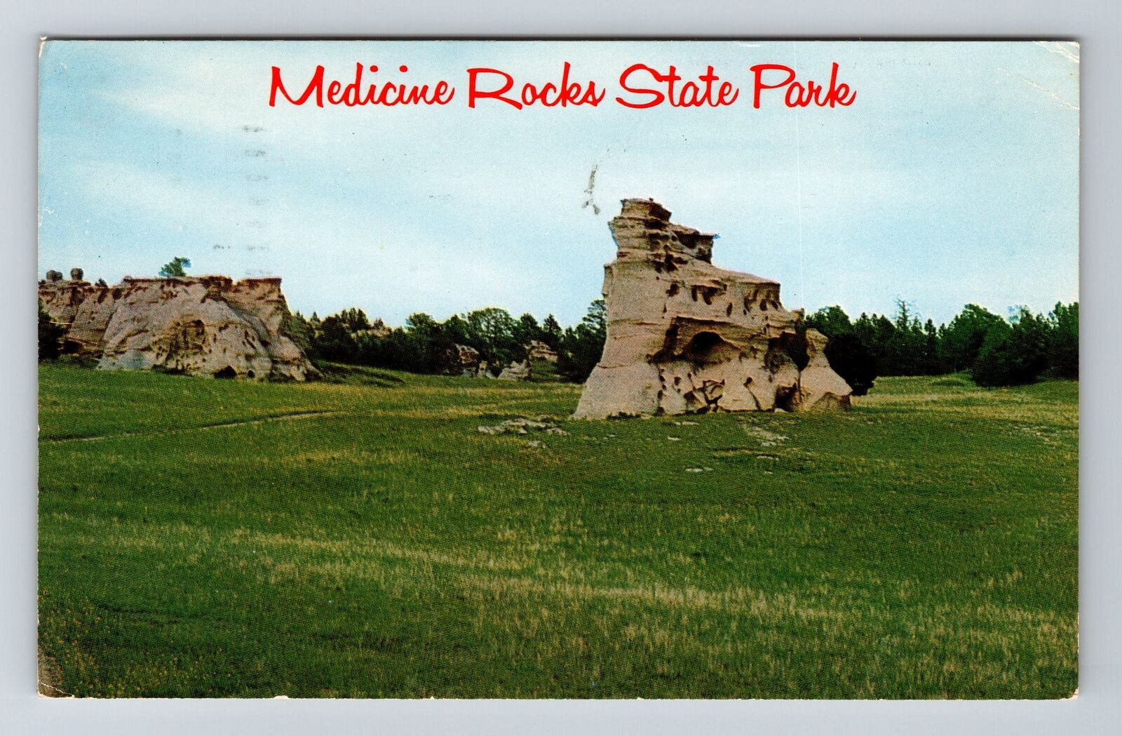 Baker MT-Montana, Medicine Rocks State Park, Vintage Postcard