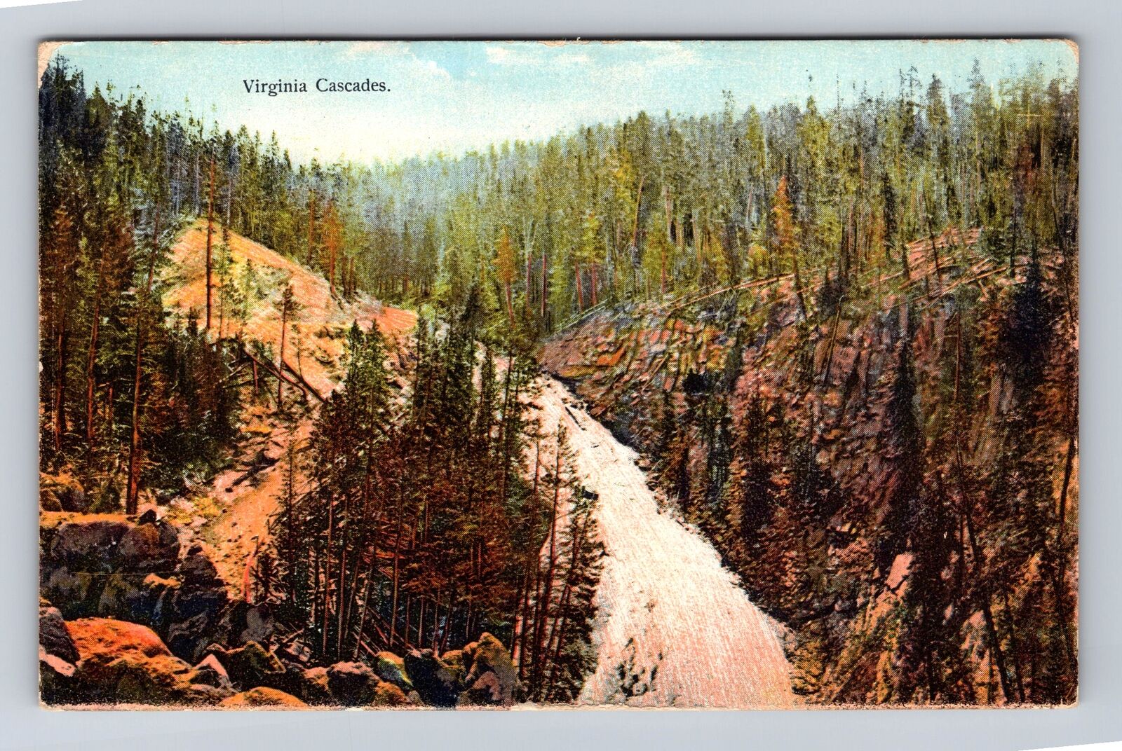 VA- Virginia, Aerial Cascades, Antique, Vintage Souvenir Postcard