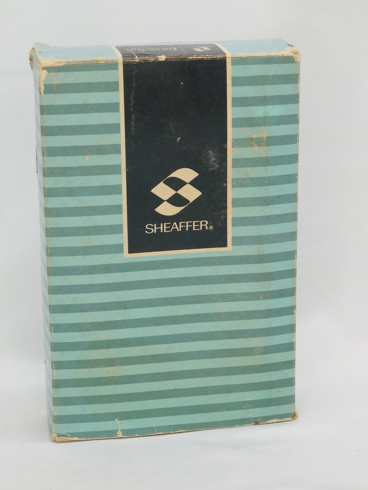 Vintage Sheaffer\'s Black Plastic Desk Pen With Base And Original Box