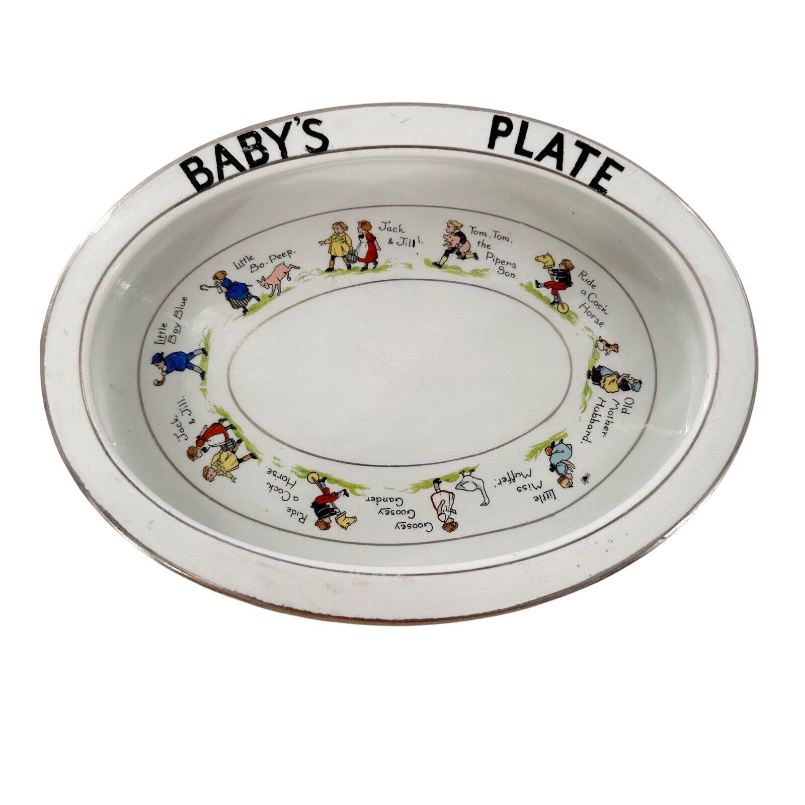 Vintage Paragon Baby Fine Bone China England Nursery Rhymes Rare Bowl Plate
