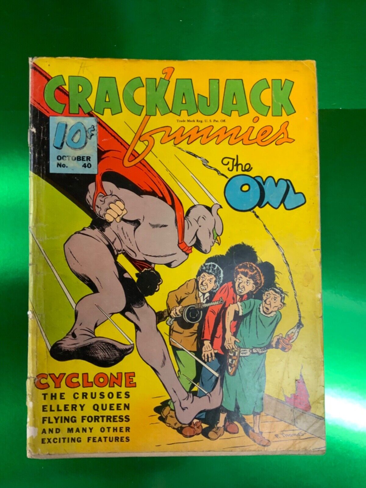1941 CRACKAJACK FUNNIES # 40 PRE-WW2 THE OWL: DELL’S ANSWER TO BATMAN