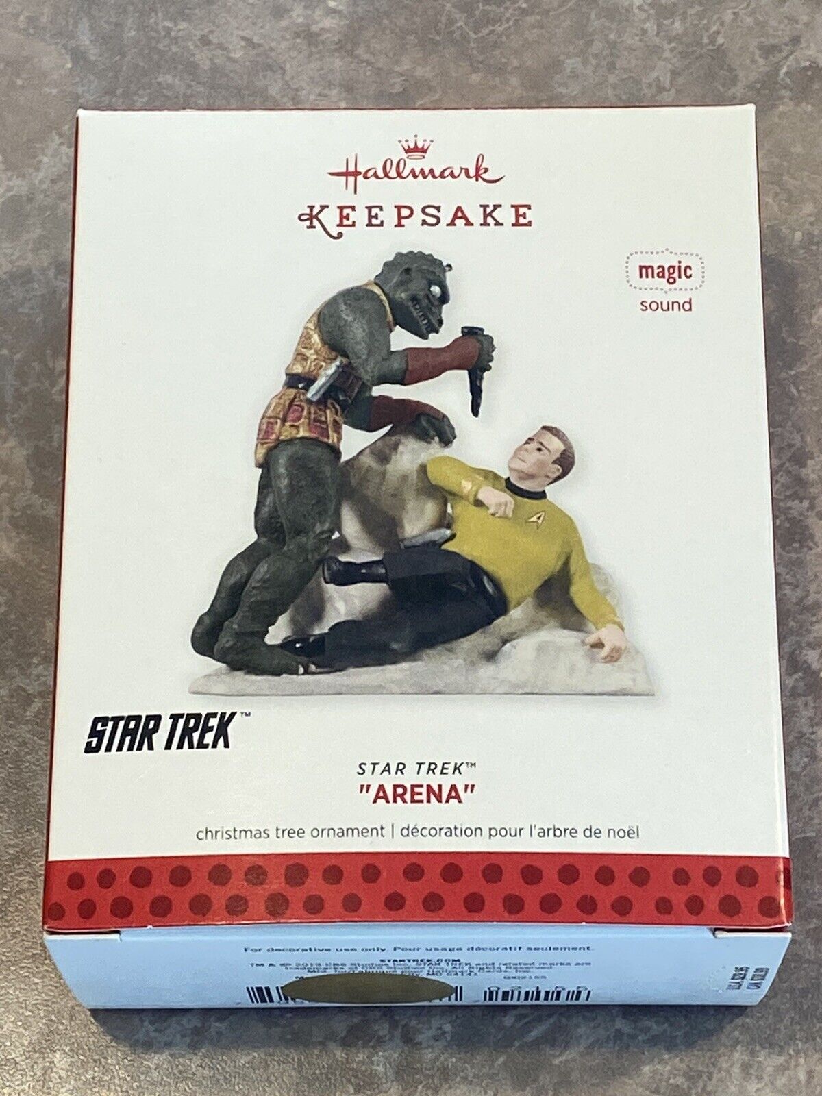 HALLMARK 2013 STAR TREK ARENA SOUND ORNAMENT NEW BATTERIES TESTED AND WORKING