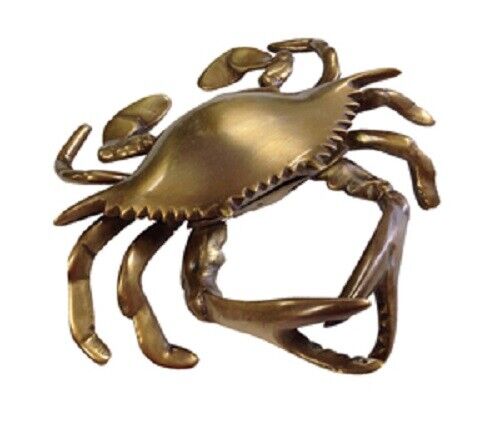 New Vintage Style Brass Crab Paperweight Nautical Home Decor Cabin Beach House