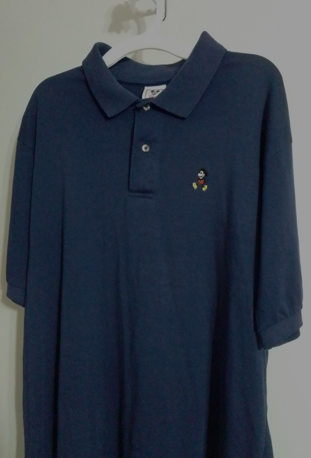 Disney Wear Navy Blue Polo Shirt Embroidered Mickey Mouse Mens XL