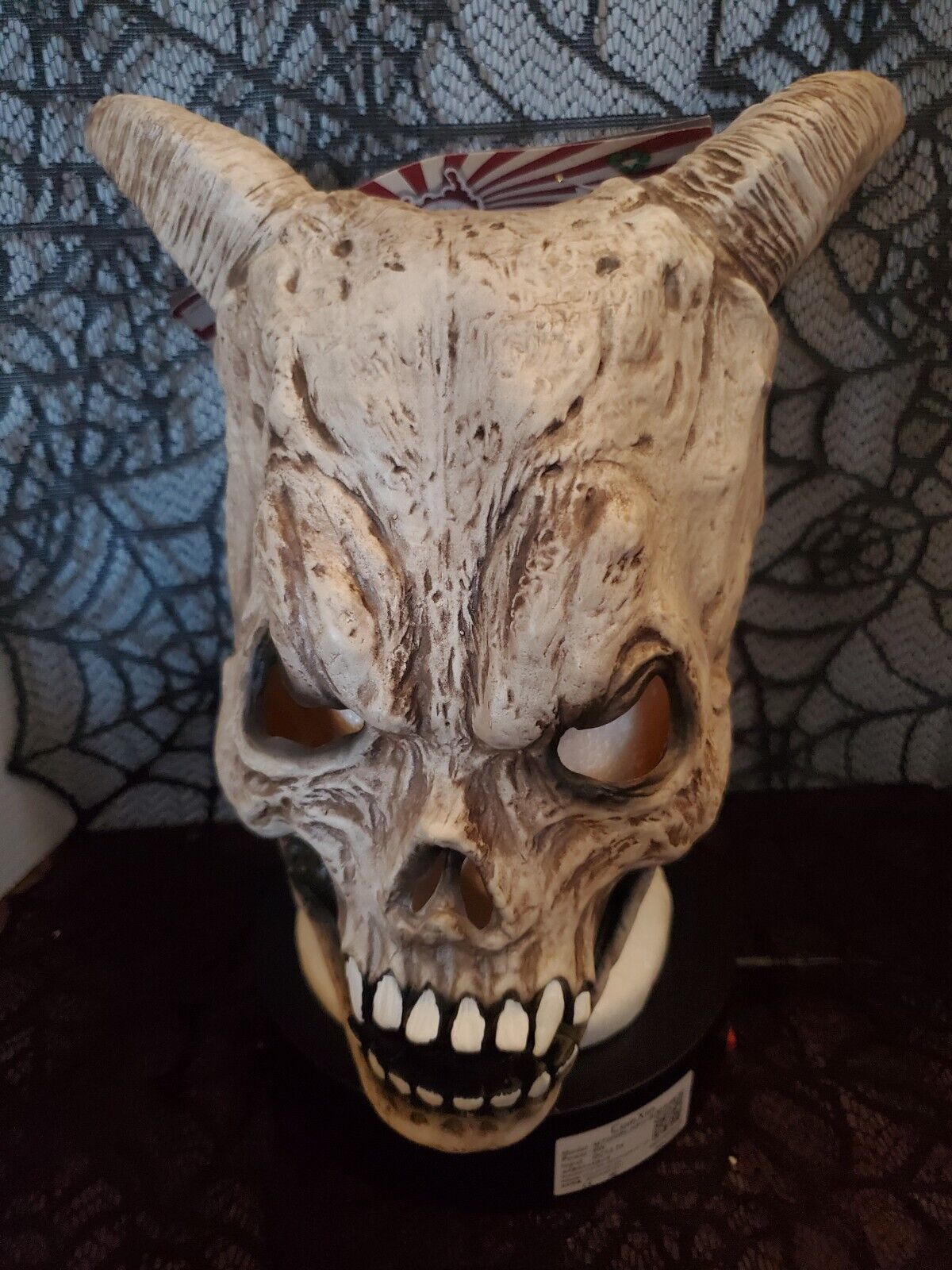 DEMON Skull Latex Americana Halloween Mask New Horns Haunted House Horned Adult 