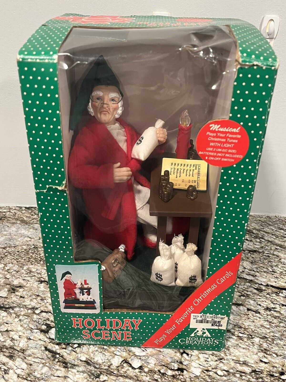 VTG 90's Holiday Creations Holiday Scene Dickens Scrooge