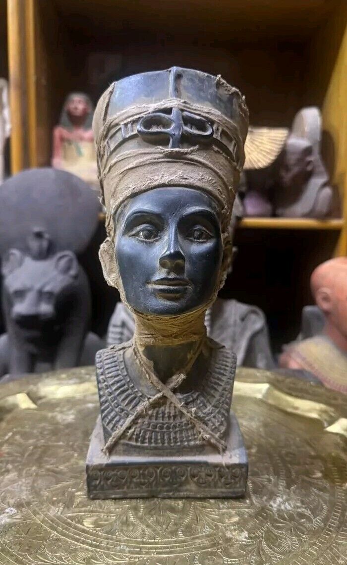 RARE ANCIENT EGYPTIAN ANTIQUITIES Heavy Statue Bust Of Queen Nefertiti Egypt BC