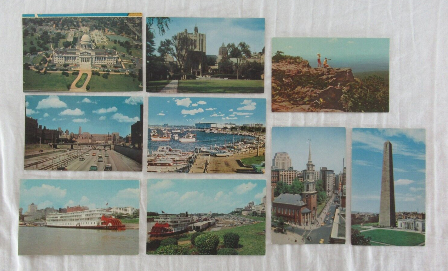 American Icons Postcards Mixed Lot of 9 UNUSED Chicago Memphis Yale Vintage