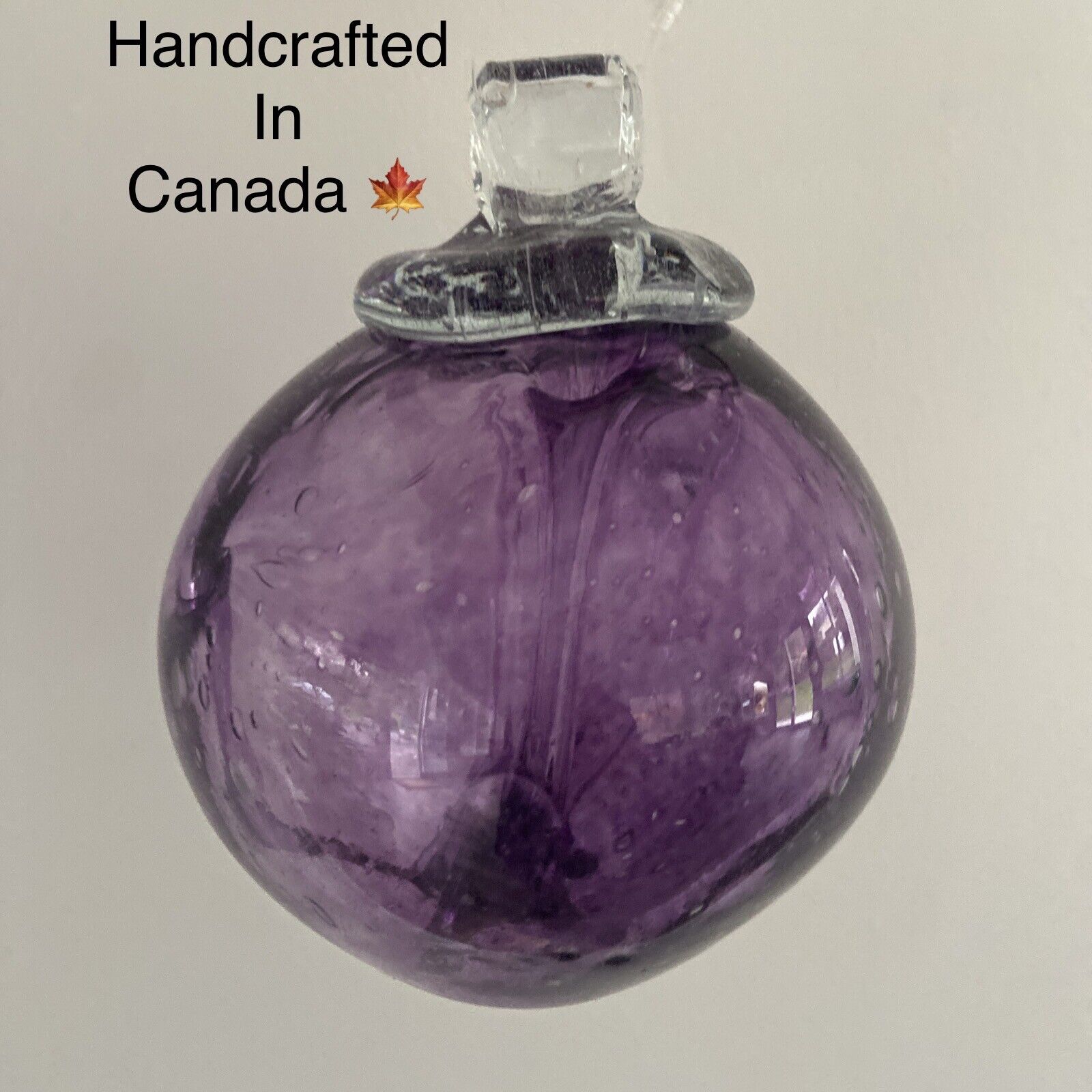 KITRAS ART GLASS Ball Globe Sphere Purple Violet 5 inch HANDBLOWN In Canada