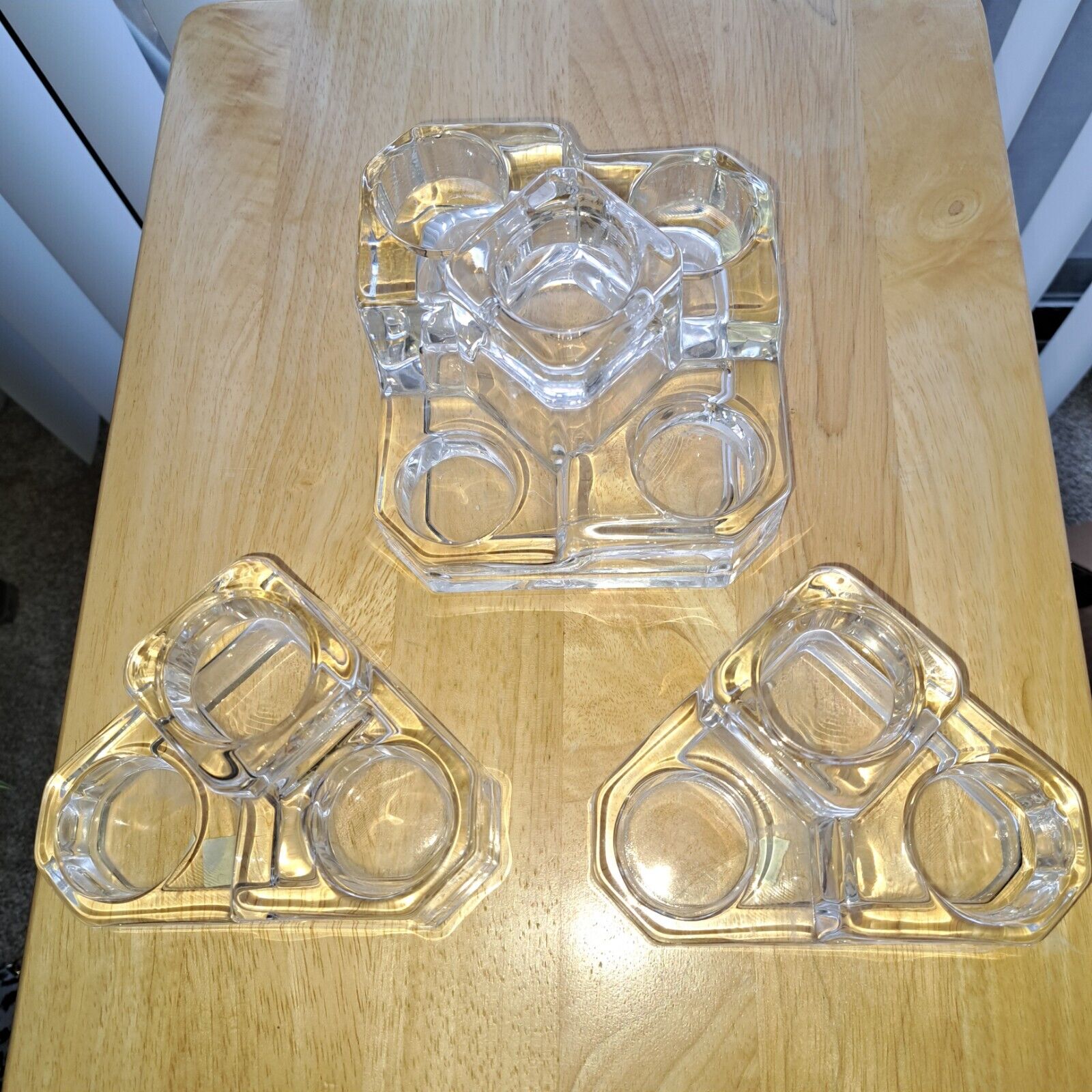 Partylite Crystal Castle & 2 Mini Crystal Castles Pre-owned 