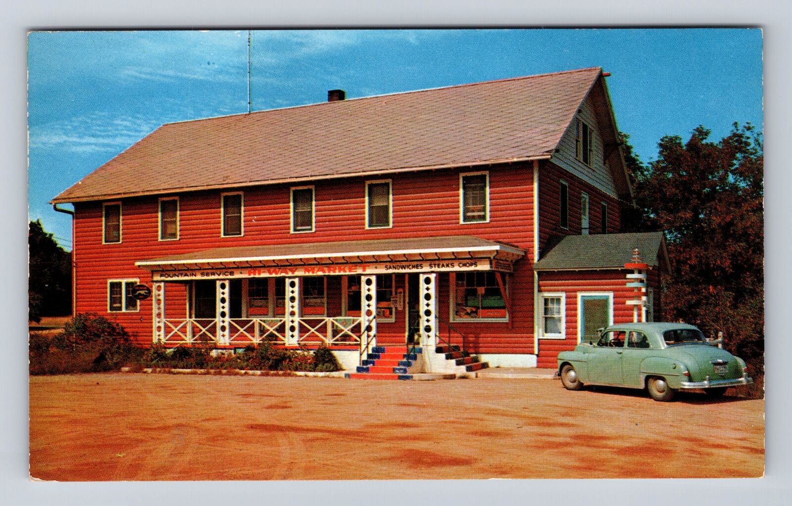 Coloma MI- Michigan, Hi Way Market Restaurant, Antique, Vintage Postcard