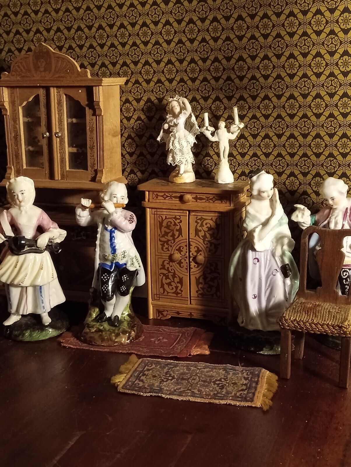 german dresden porcelain antique figurine quill holder dollhouse doll man