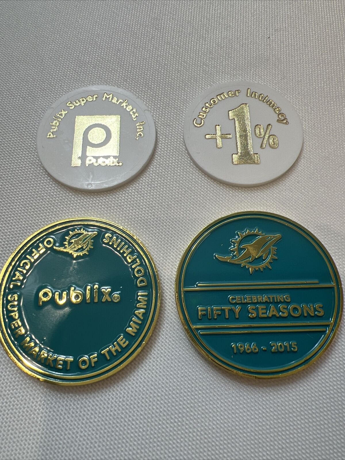 Publix Super Market Publix pin Publix Set of Two 1% tokens & 2 Publix tokens
