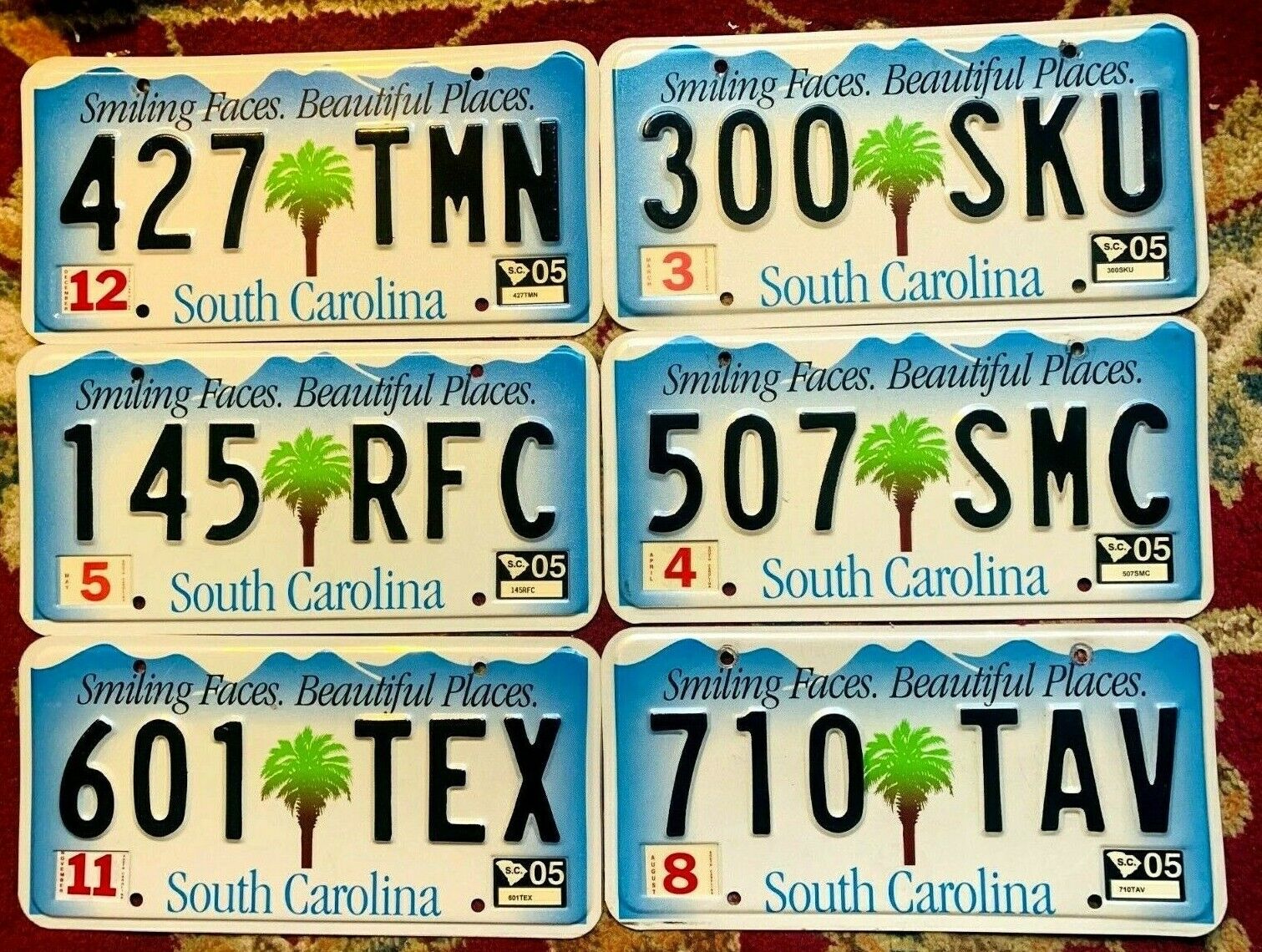 VERY COLORFUL SOUTH CAROLINA GRAPHIC LICENSE PLATE WITH PALMETTO TREE AND SLOGAN