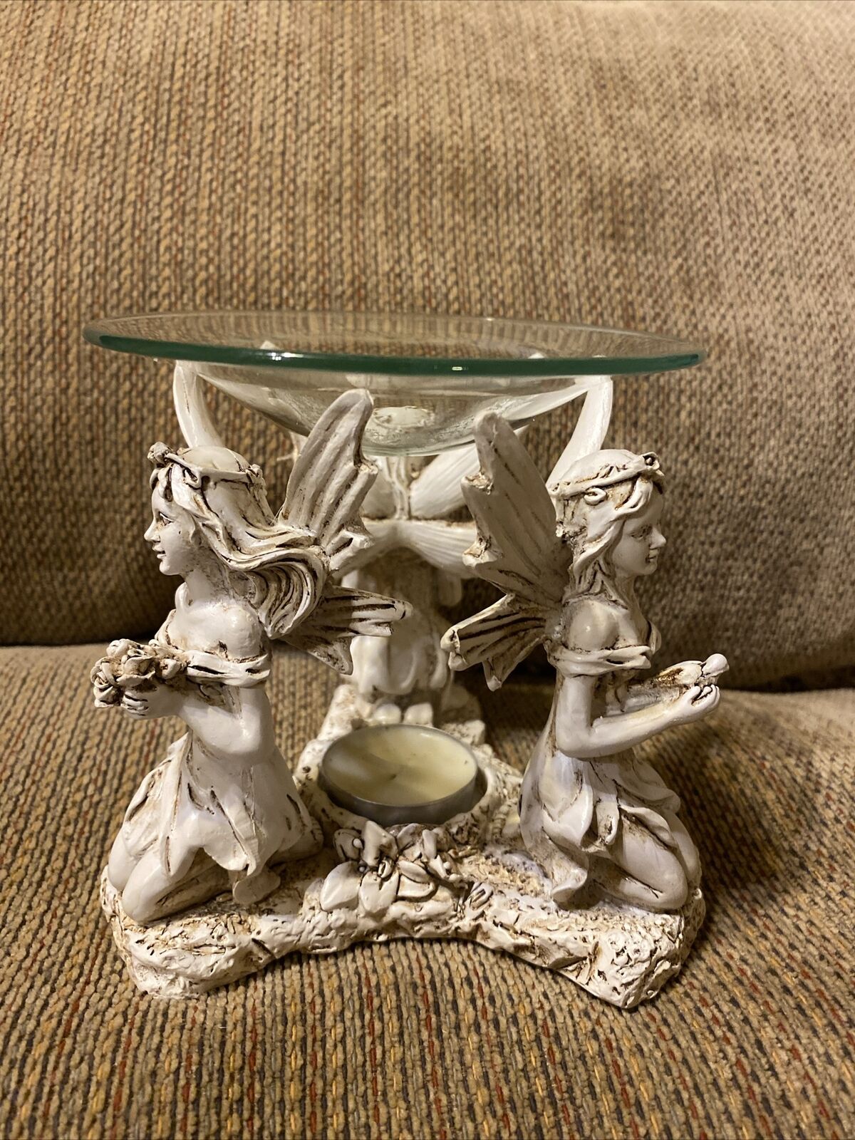 3 fairy t light candle holder. NIB, BENEFITS CHARITY, Bunny, rose, bird