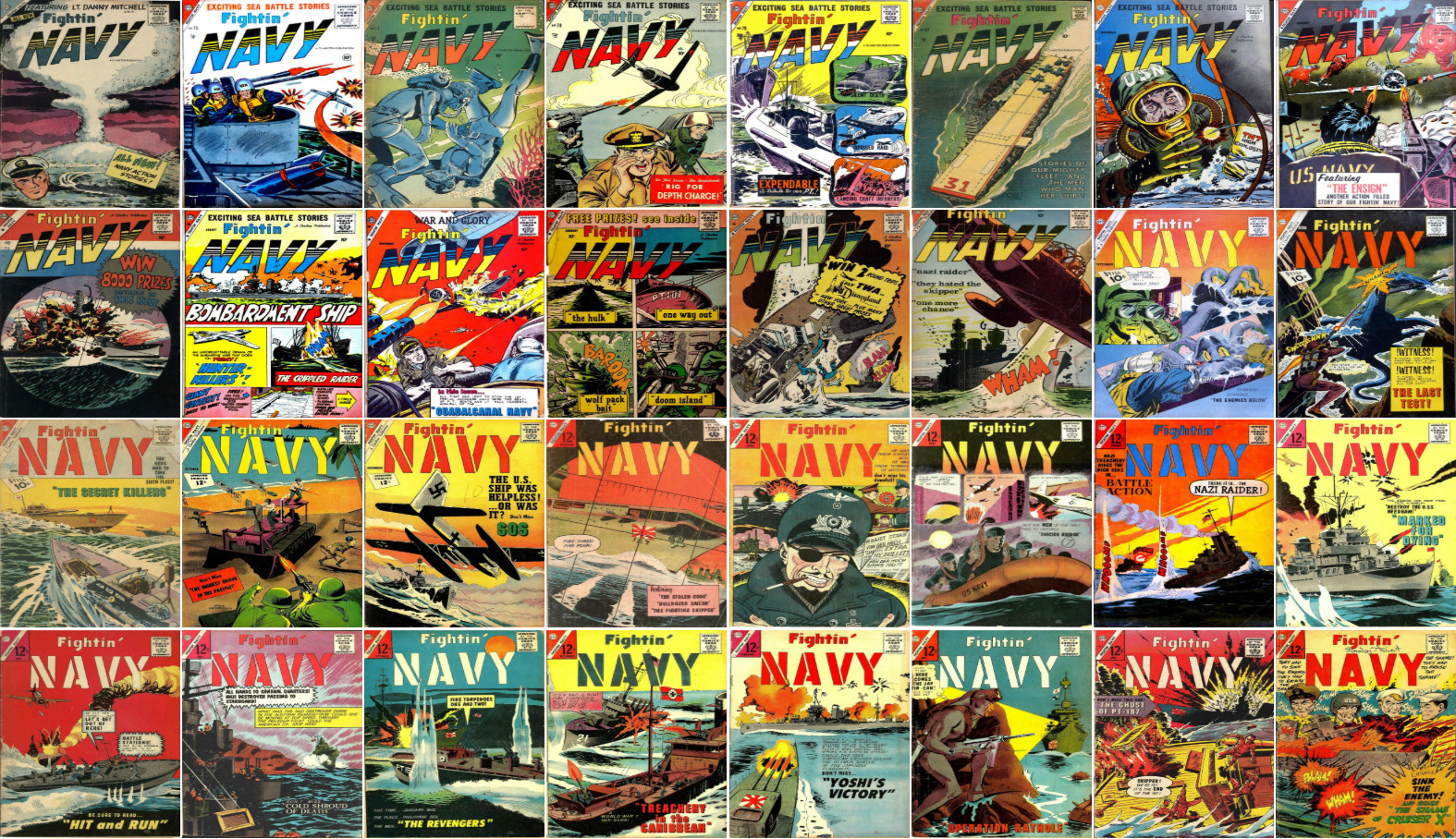 1956 - 1966 Fightin' Navy Comic Book Package - 34 eBooks on CD