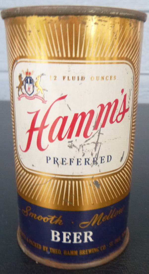 vintage Hamm\'s Preferred  flat top  Top Beer can Hamm\'s  Brewing