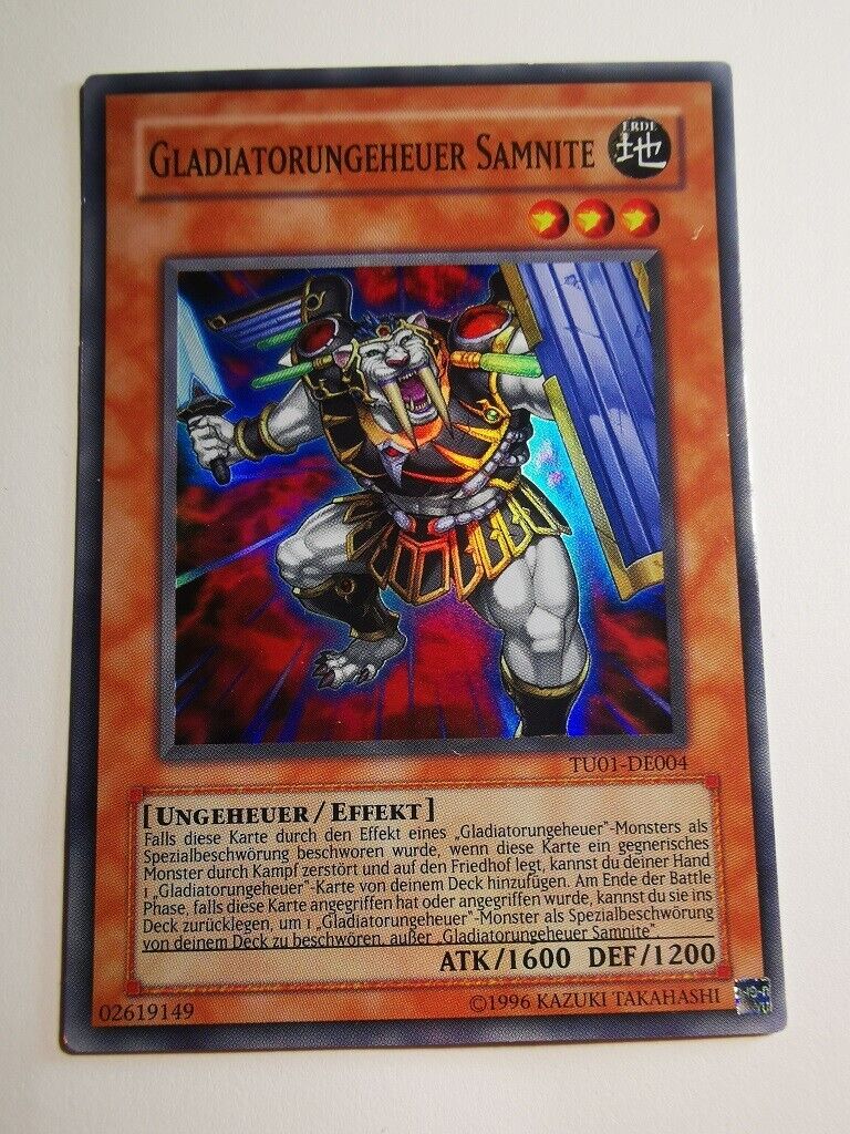 Yugioh TU01-DE004 Gladiatorungeheuer Samnite Super Rare Mint Unlimited Edition