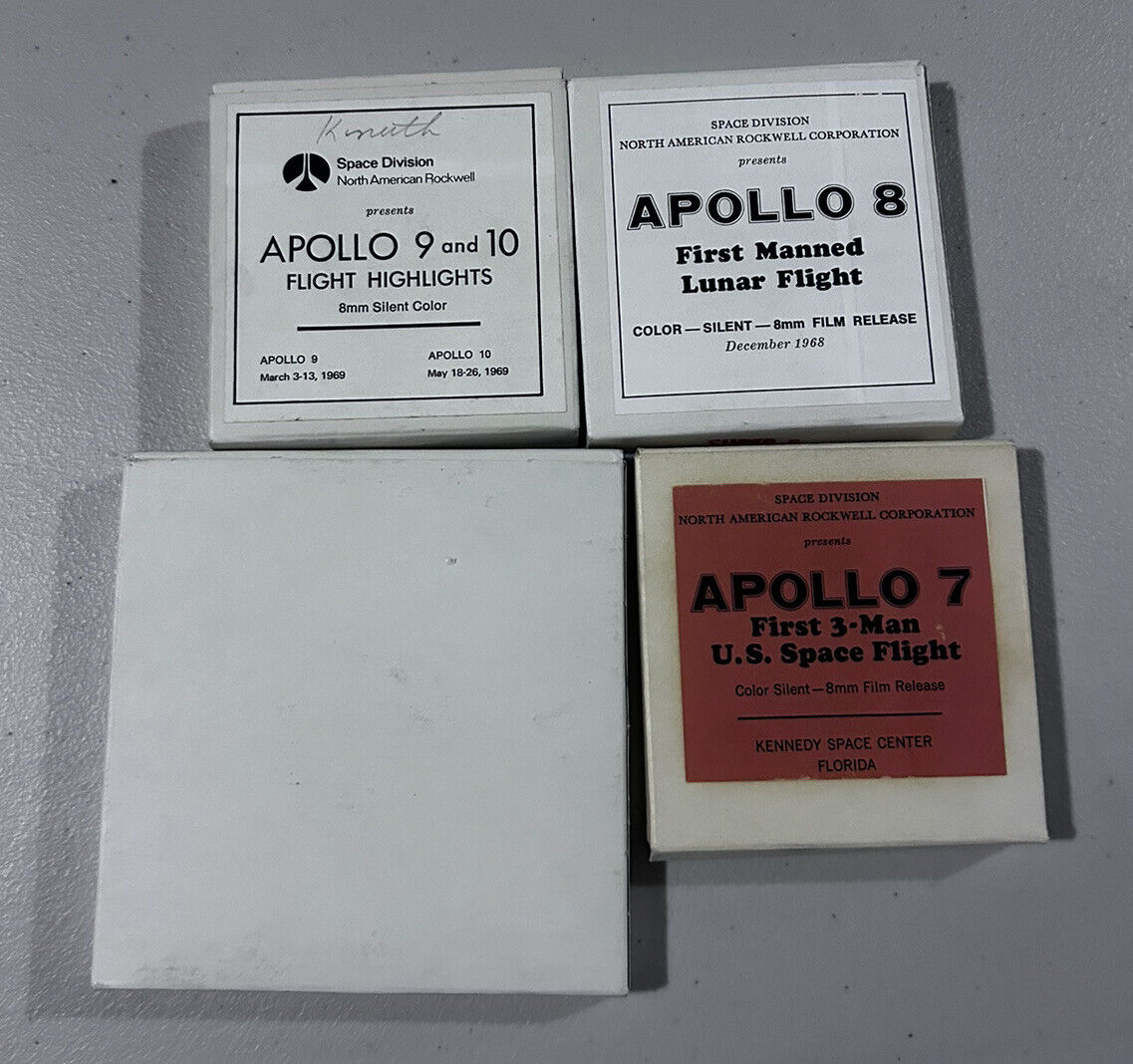Lot 4 NASA Super 8 Films Apollo 8 9 10 11 Man On The Noon Vinyl Rockwell Film