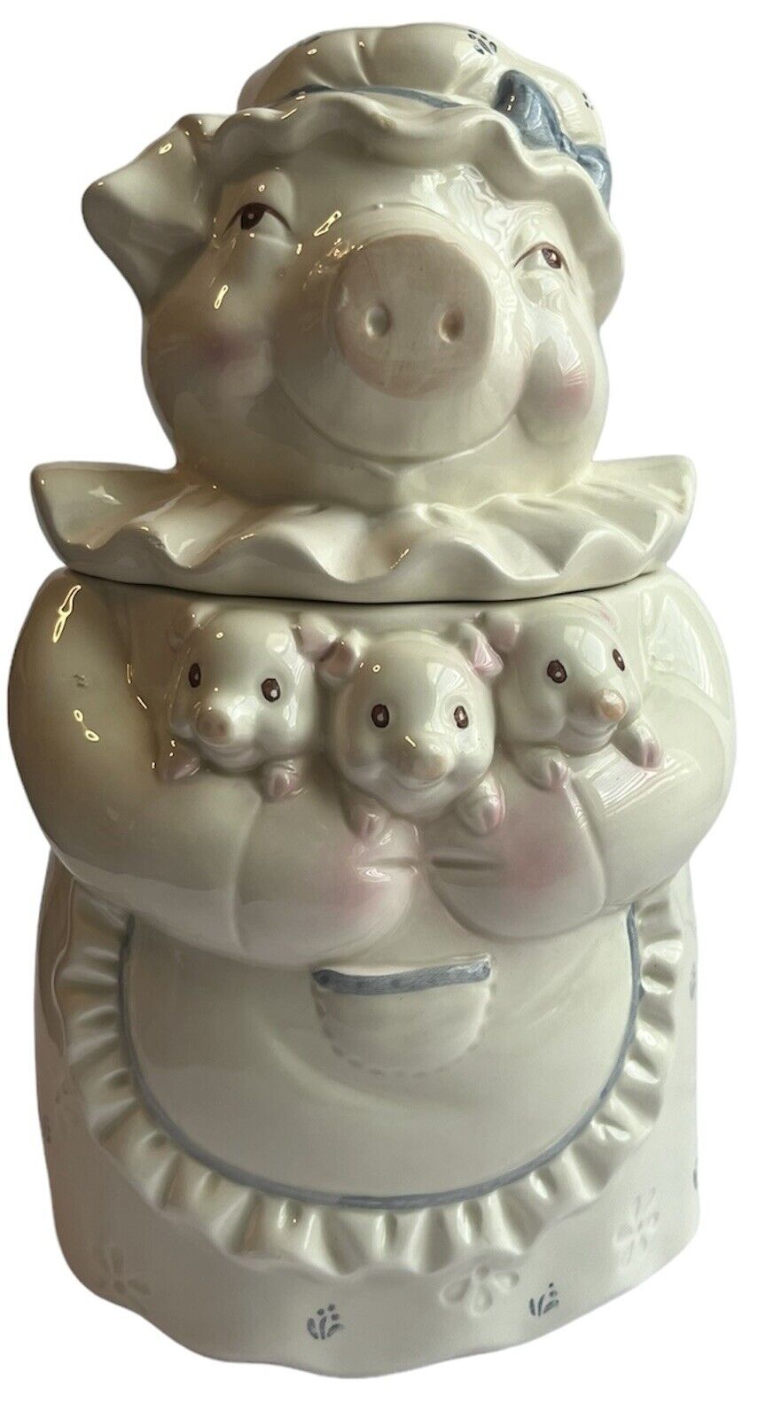 Mama Pig with Piglets Cookie Jar, 10” Ceramic Jar
