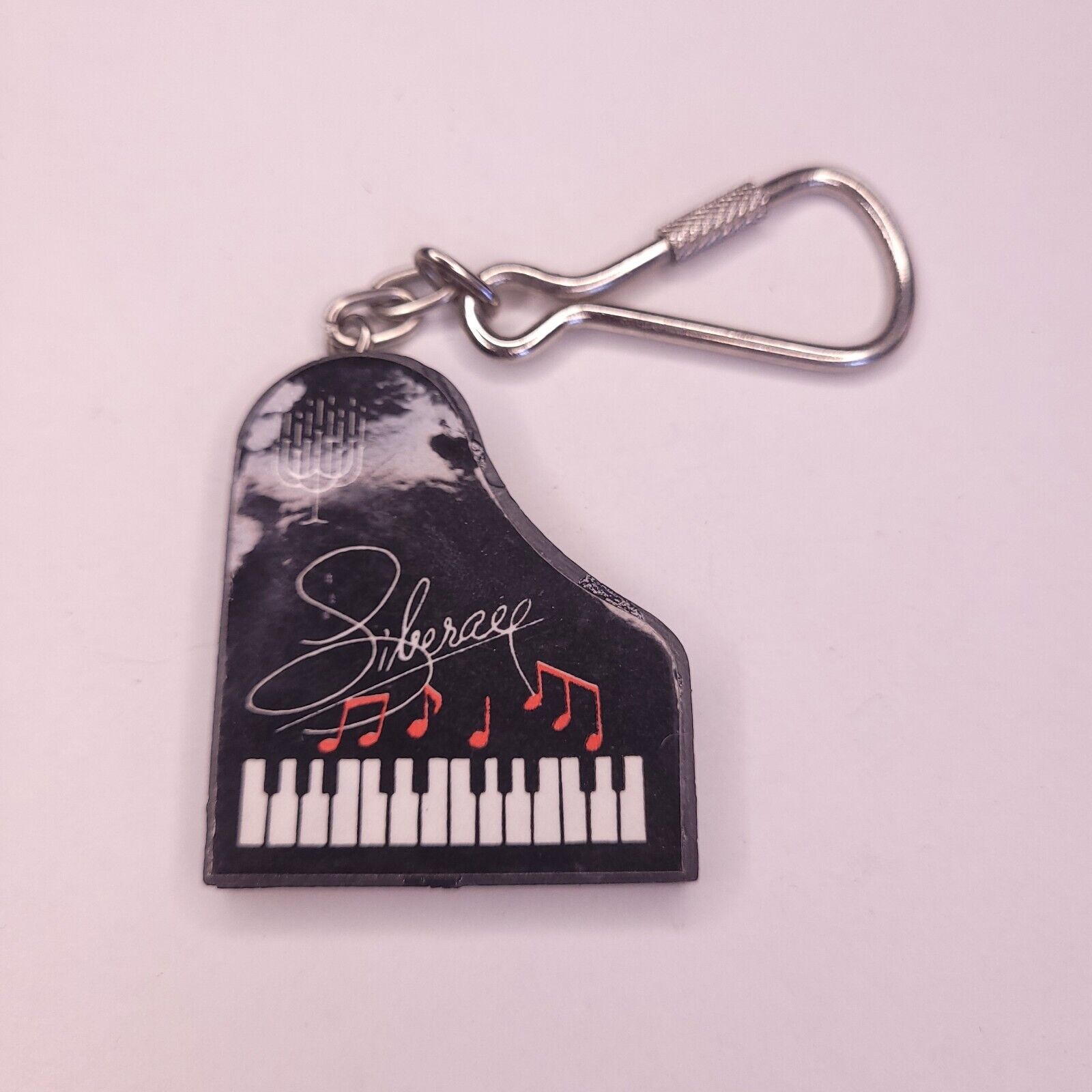 Vtg 80s Liberace Music Box Piano Player Musician USA 1984 Music Keychain Works