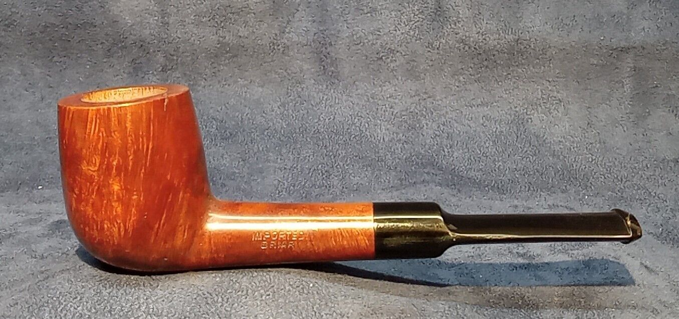 Unsmoked NOS Imported Briar Billiard Tobacco Pipe 1950s