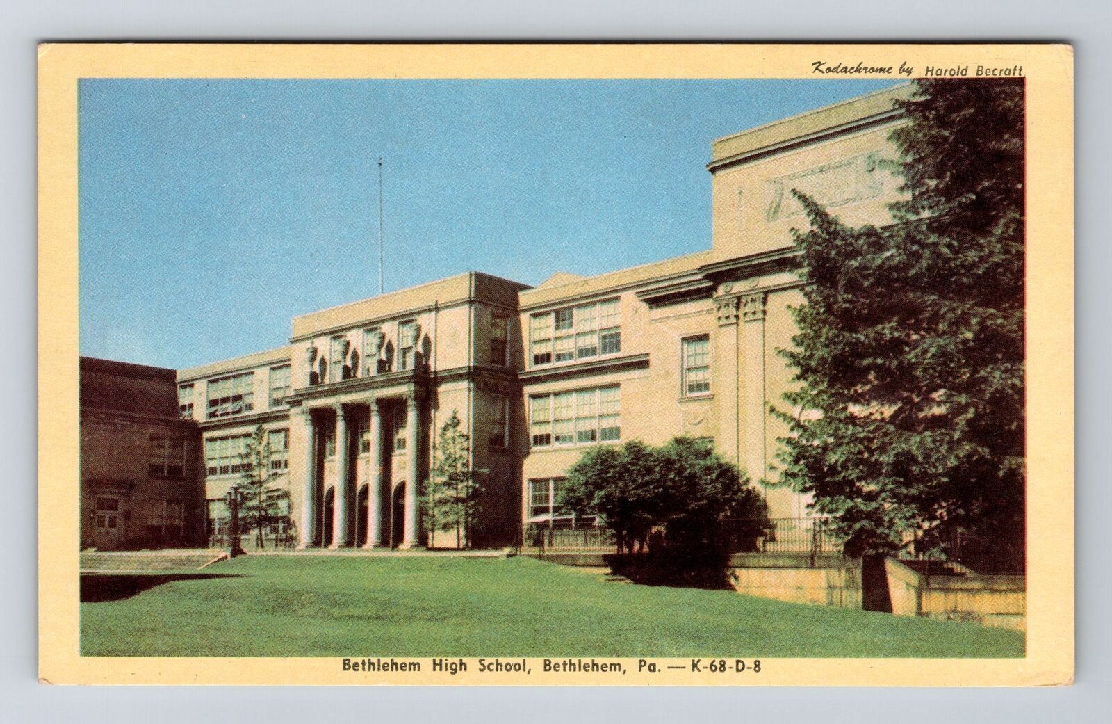 Bethlehem PA-Pennsylvania, Bethlehem High School Vintage Souvenir Postcard