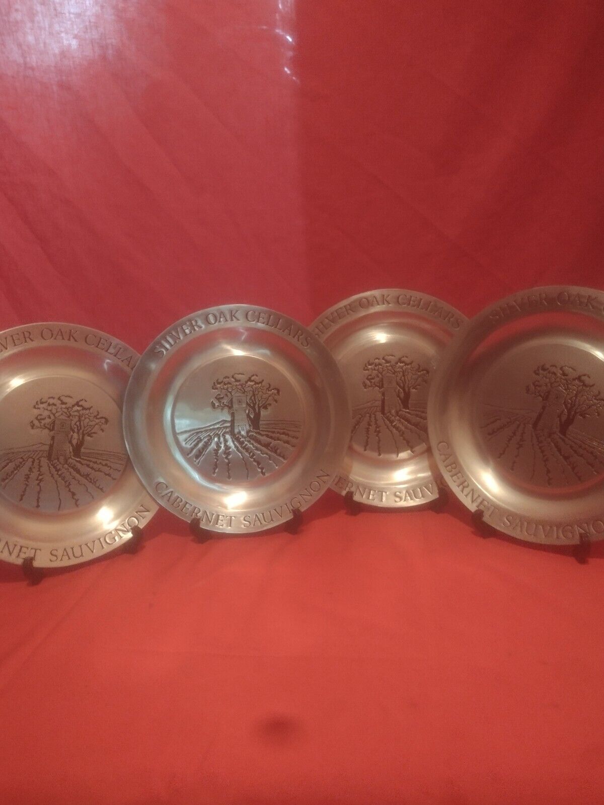 4 Silver Oak Cellars Cabernet Sauvignon Rare Collectible Decorative Metal...