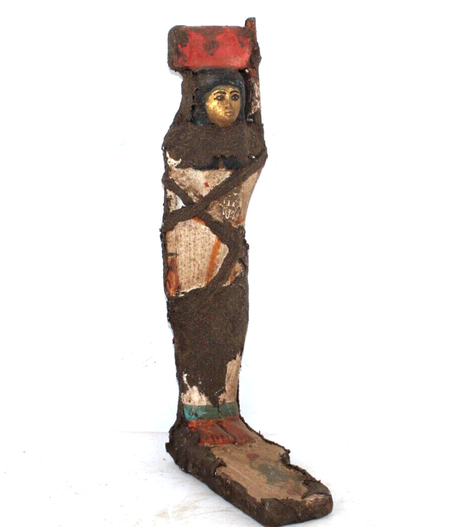 BEATIFUL ANCIENT EGYPTIAN ANTIQUE Queen Mummified Ushabti Wood Tomb Statue (A+)