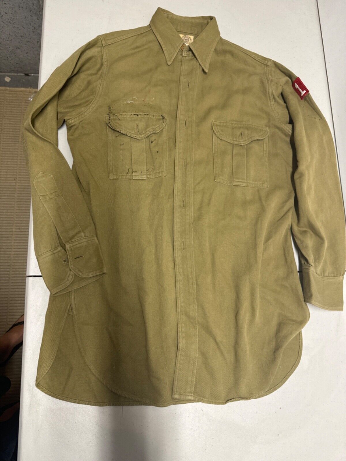 BSA vintage uniform shirt long sleeve olive green