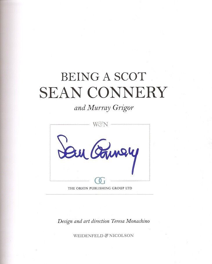 Sean Connery - Being A Scot - SIGNED AUTOGRAPHED BOOK - 1st Edition - James Bond
