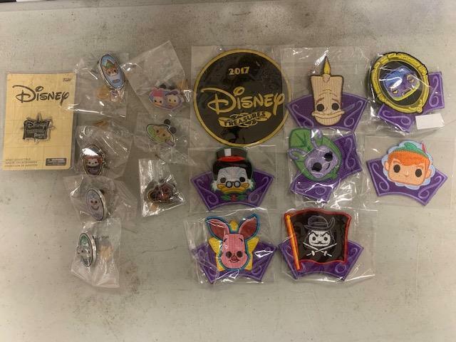 Disney Treasures 8 Pins and 8 Patches Set LC