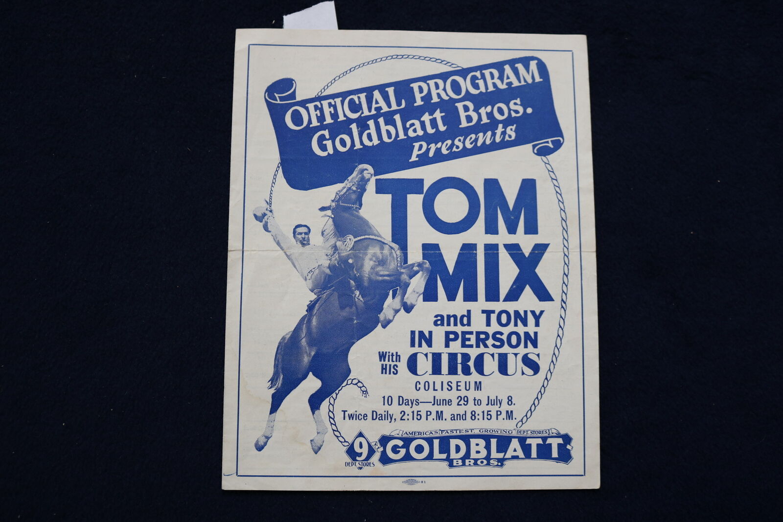 1930'S TOM MIX AND TONY CIRCUS SOFTCOVER PROGRAM - K 506