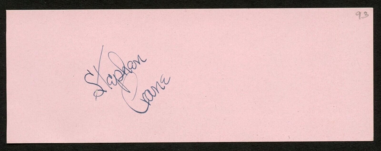 Stephen Crane d1985 signed autograph auto 2x5 cut Actor and Restaurateur