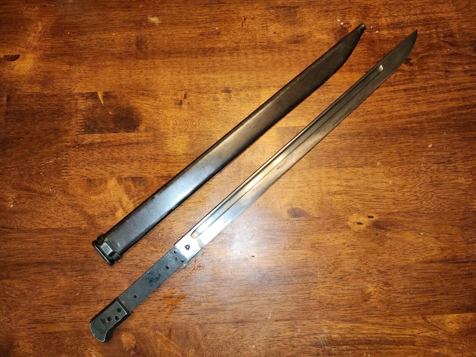 Ww2 Very Rare Japanese Arisaka Bayonet Type 30 With Scabbard.Not Finished