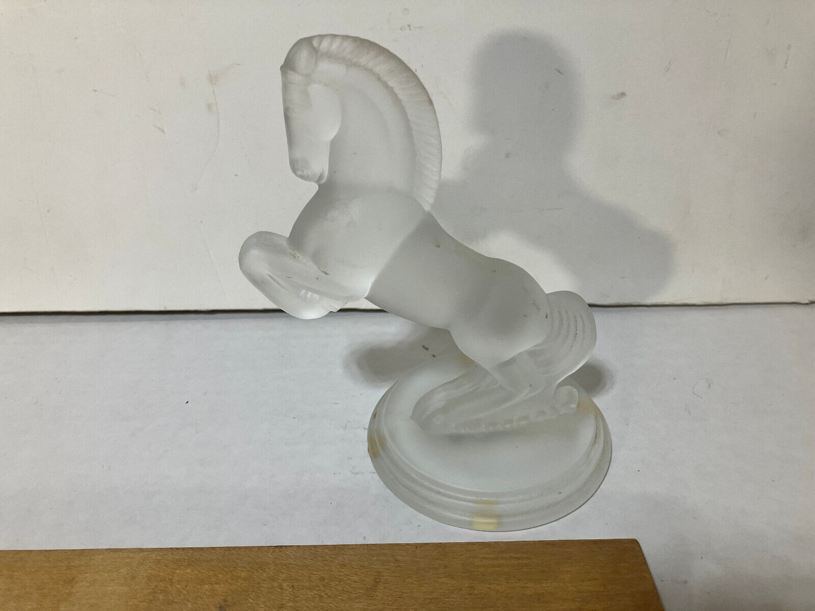 Horse Figurine 1987 Franklin Mint Frosted Glass Art Deco Equestrian