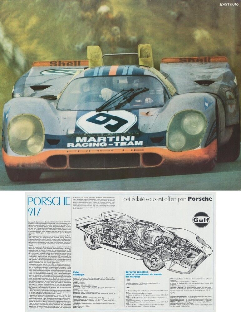 PORSCHE 917K 1000 KM DE BRANDS HATCH 1971 POSTER SPORT CAR