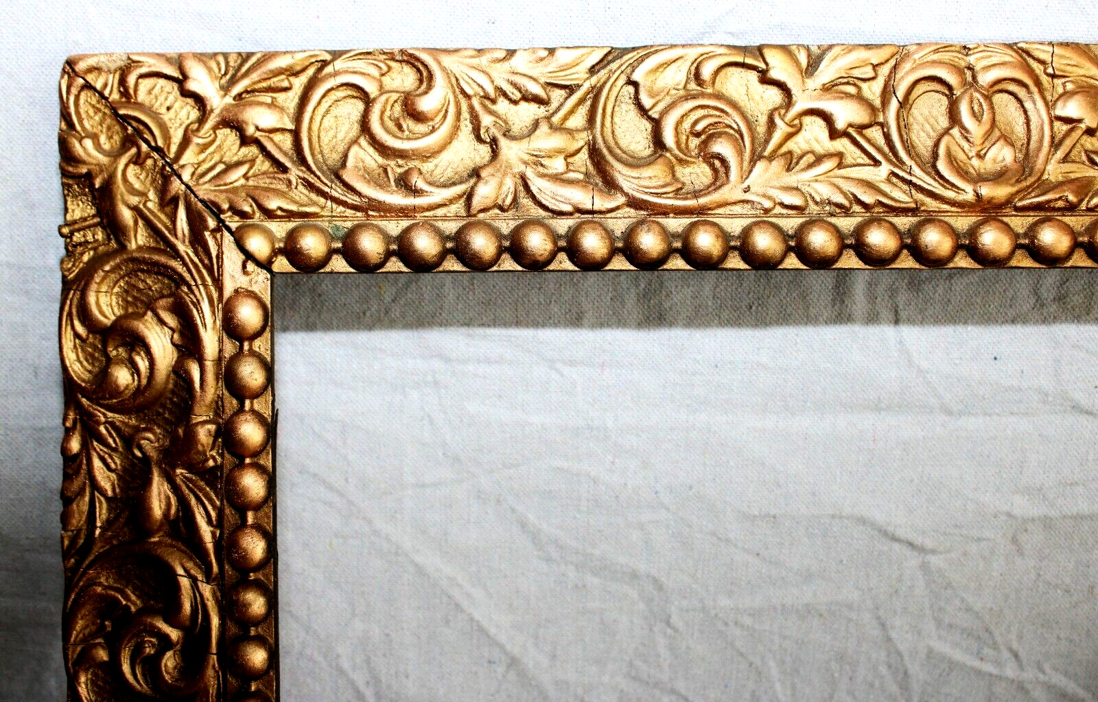 ANTIQUE FITS 12X 15 GOLD GILT PICTURE FRAME VICTORIAN WOOD ORNATE GESSO WIDE
