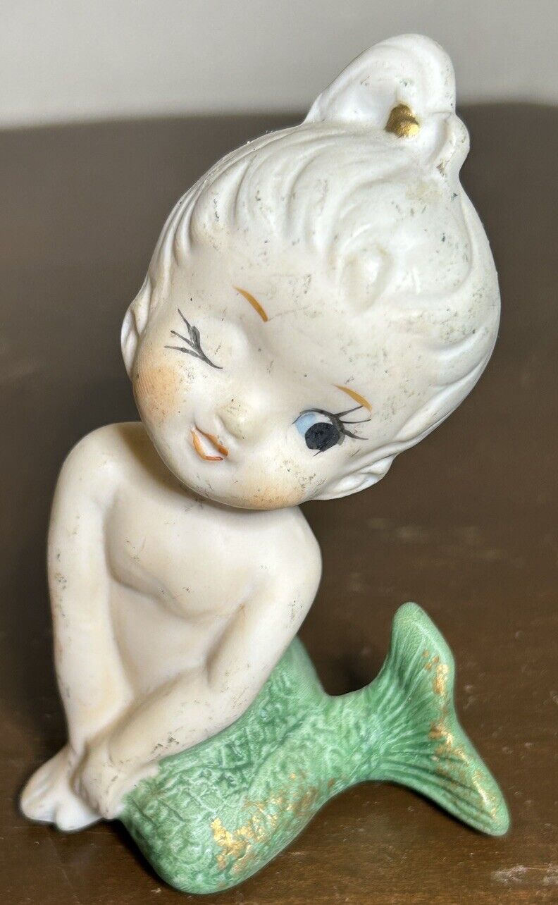 Vintage MCM 1950’s Kenmar Winking Mermaid Figurine