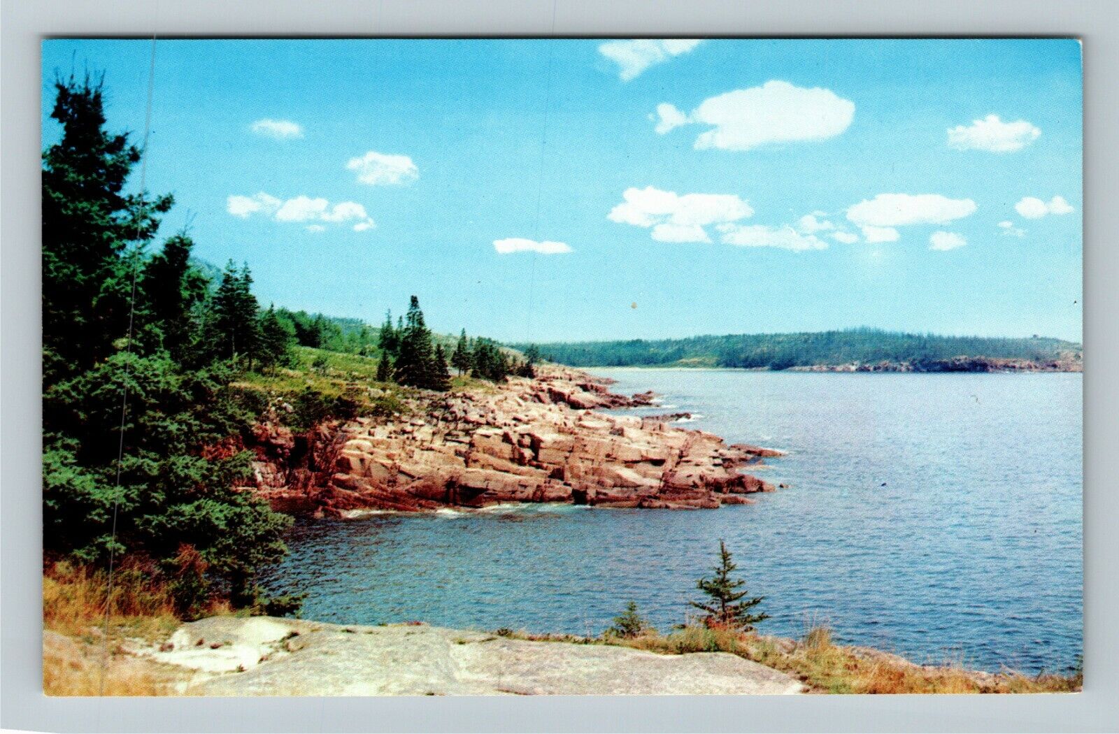 Acadia ME-Maine, Mt. Desert Harbor, Maine Coastline, Vintage Postcard