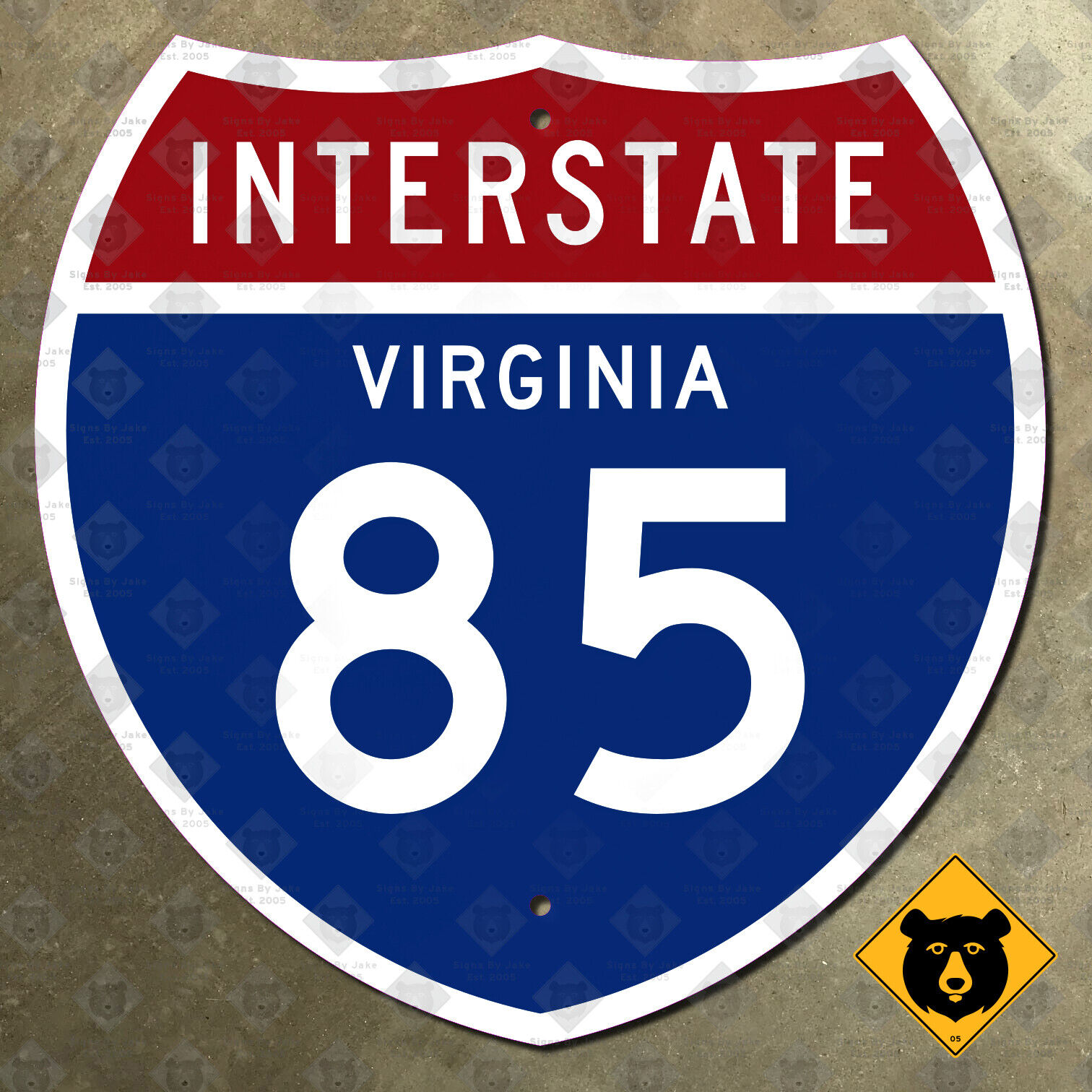 Virginia Interstate 85 highway route sign shield marker 1985 Petersburg 18x18