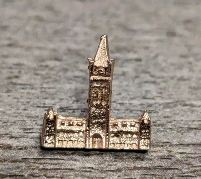 Vintage Parliament Hill Building Ottawa Canada Gold Tone Souvenir Lapel Pin