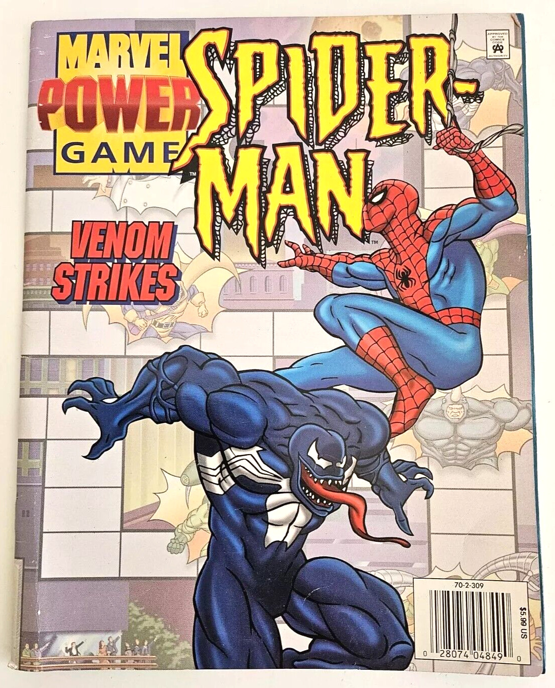 Marvel Power Game Spider-Man Venom Strikes 1996 Spider-Man Coloring Book Marvel
