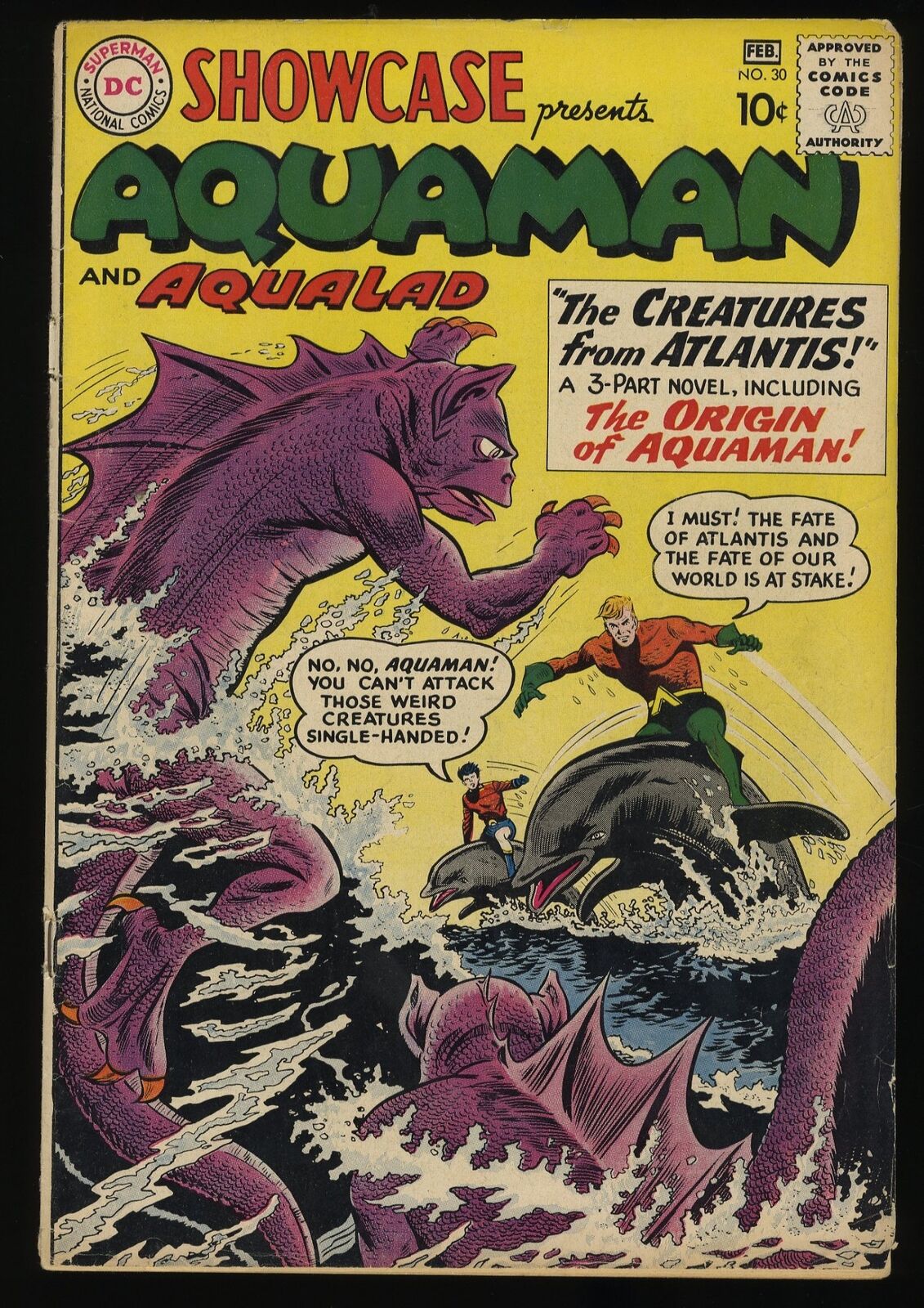 Showcase #30 GD/VG 3.0 1st Aquaman Tryout Issue Aqualad  DC Comics 1961