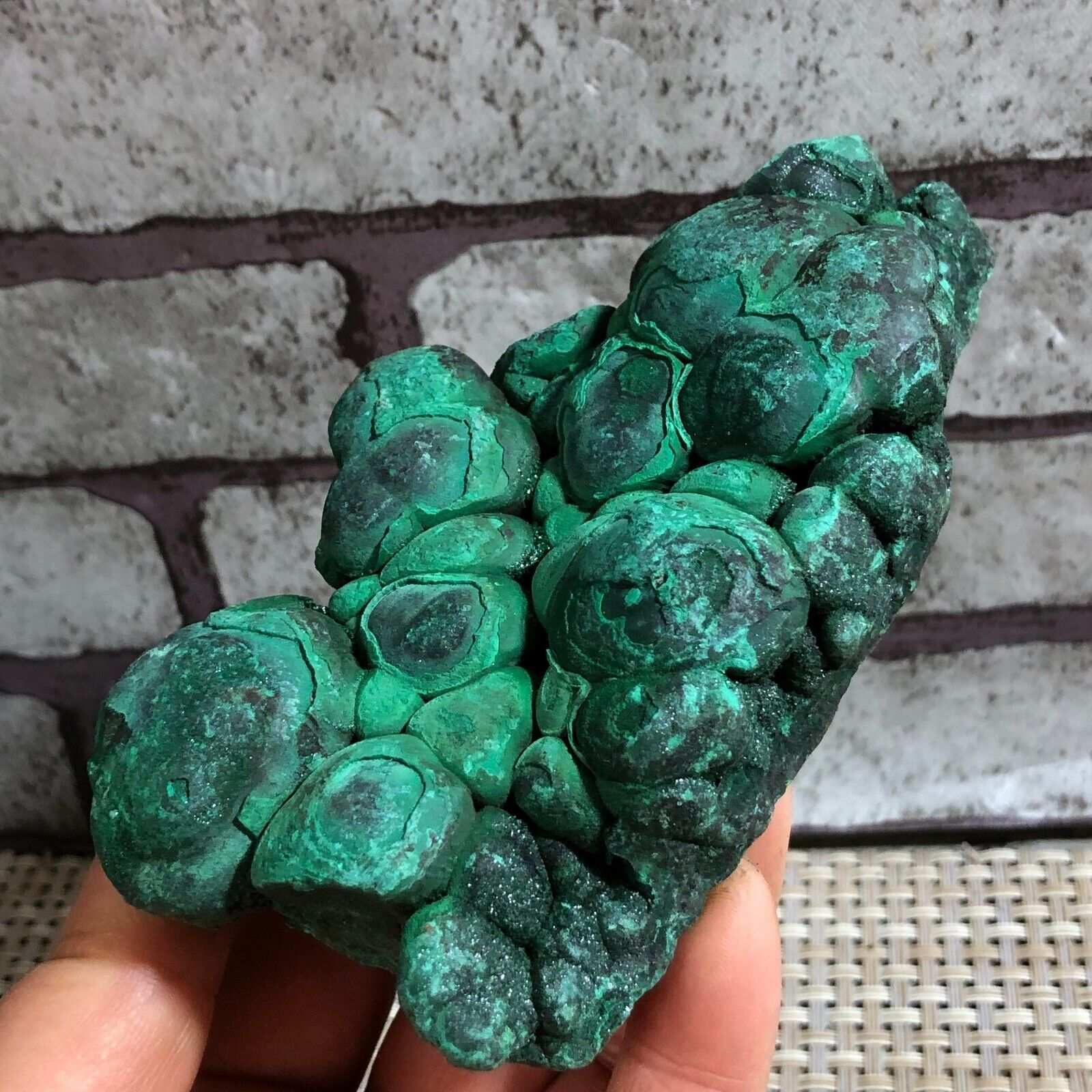 Natural glossy Malachite transparent cluster rough mineral sample 446g d21