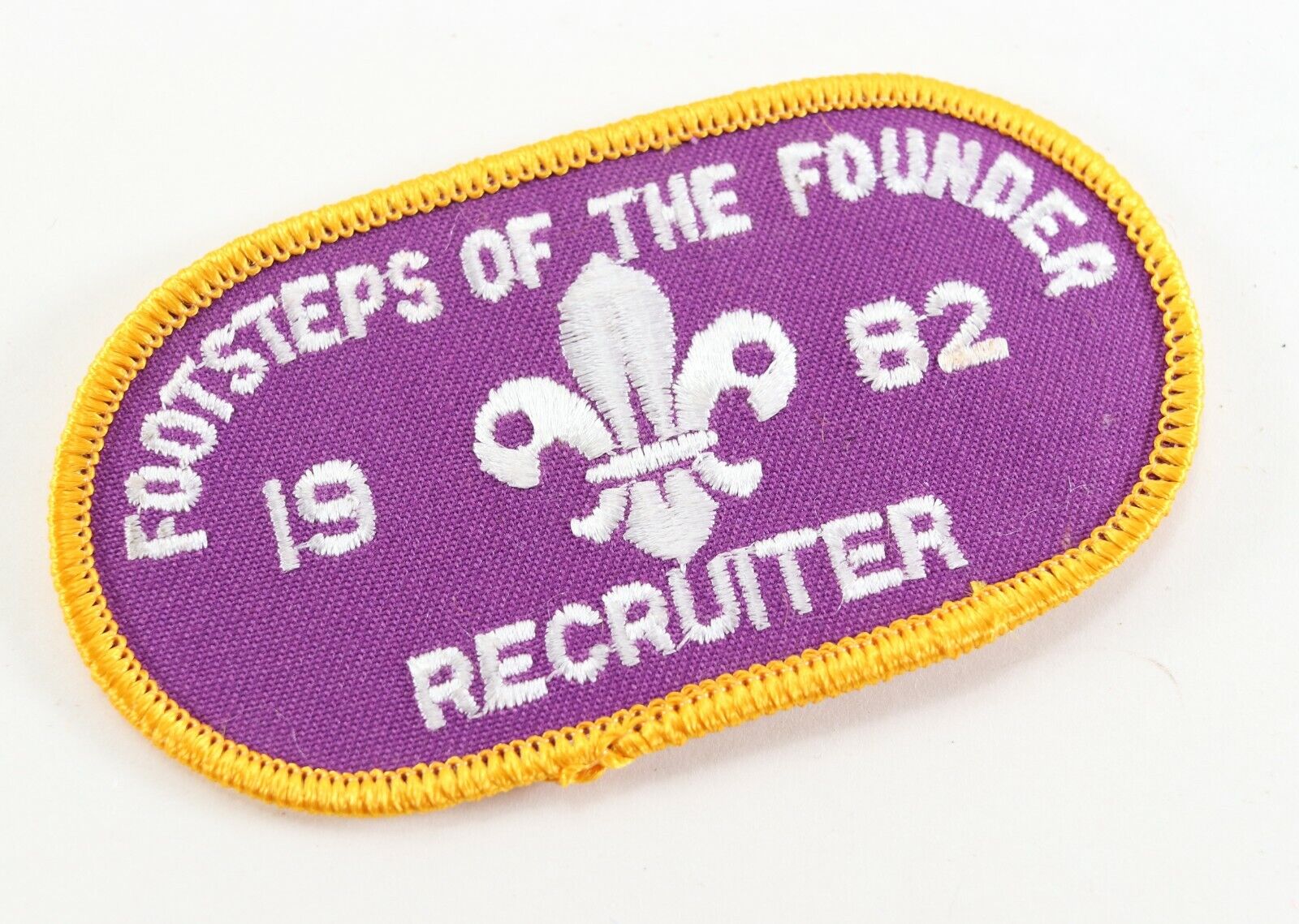 Vintage 1982 Footsteps of the Founder Recruiter Boy Scout BSA Camp Patch