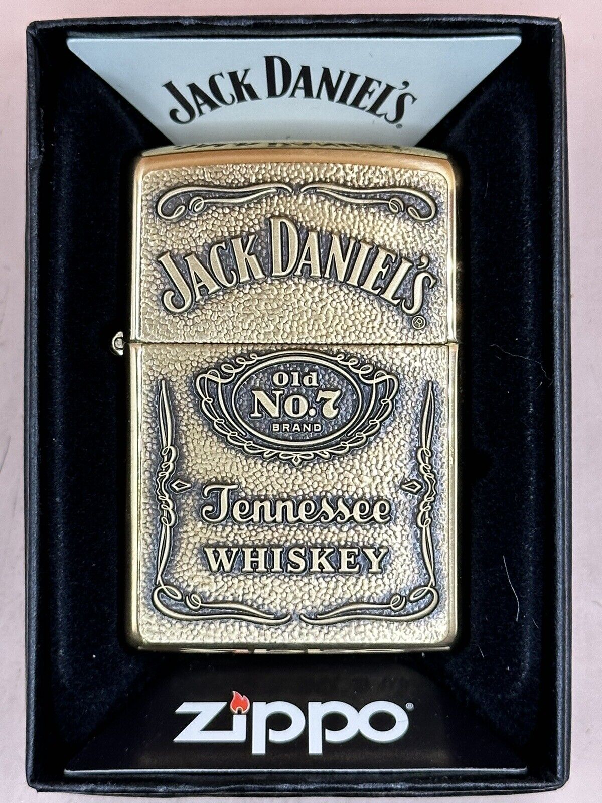 Vintage 2012 Jack Daniel’s Whiskey Label Emblem Brass Zippo NEW