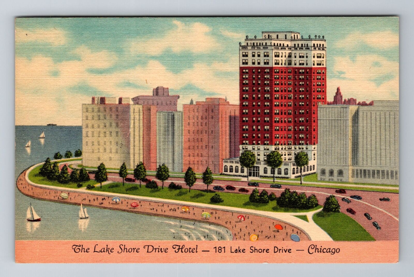 Chicago IL-Illinois, Lake Shore Dr Hotel, Advertising, Antique Vintage Postcard