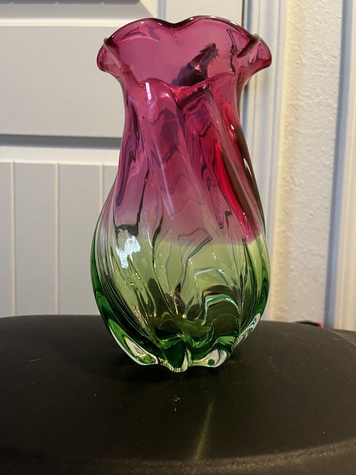 Multi Colored Pink And Green Vase